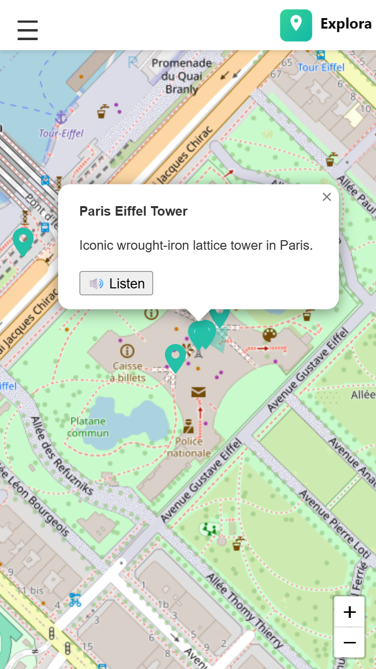Explora app screenshot